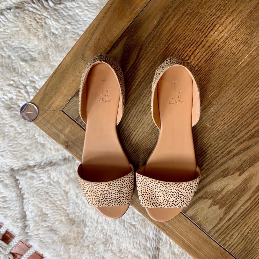J.Crew Morgan Leopard Calf Hair Flats